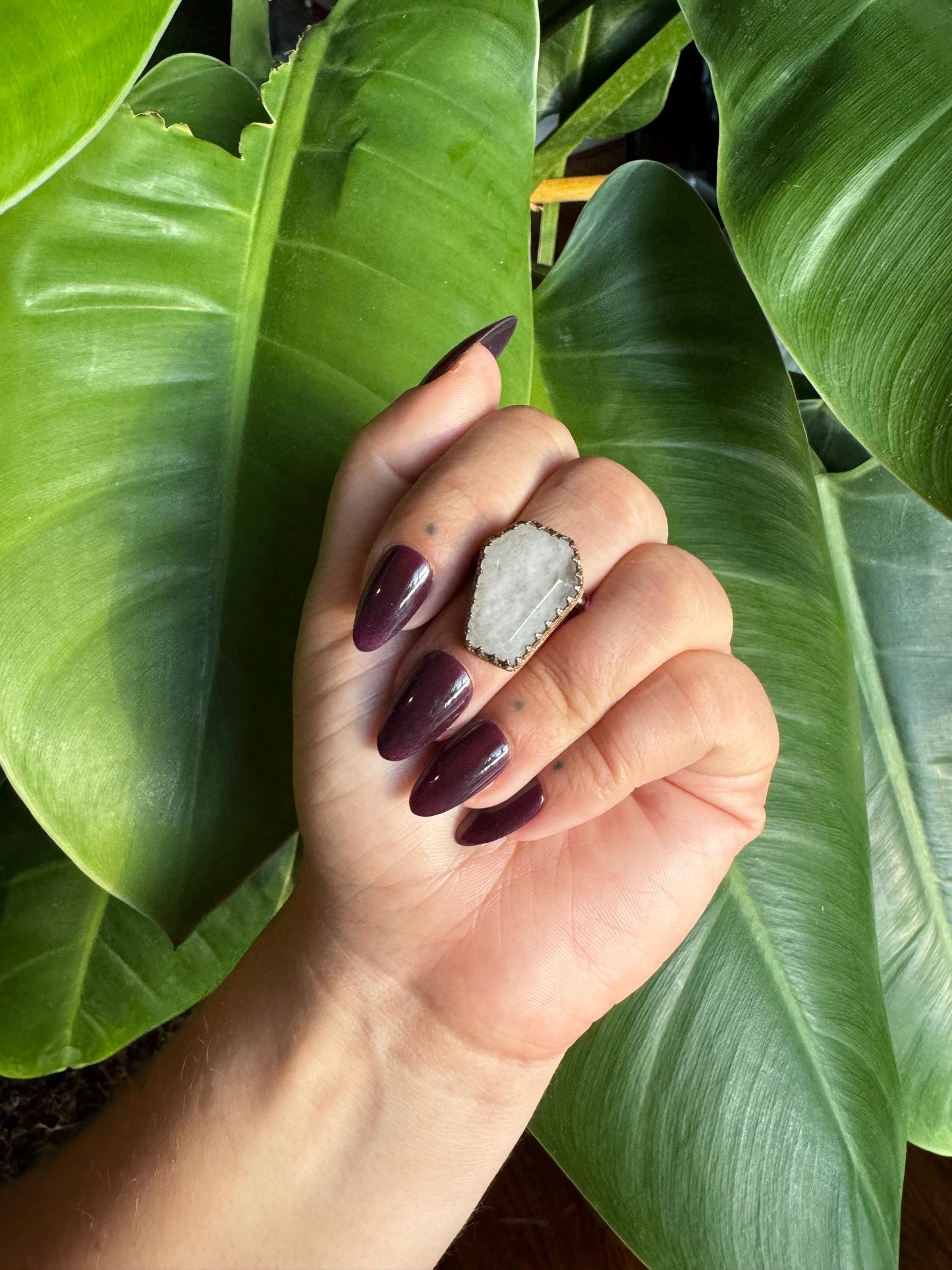 Quartz Coffin Ring size 6.5-7