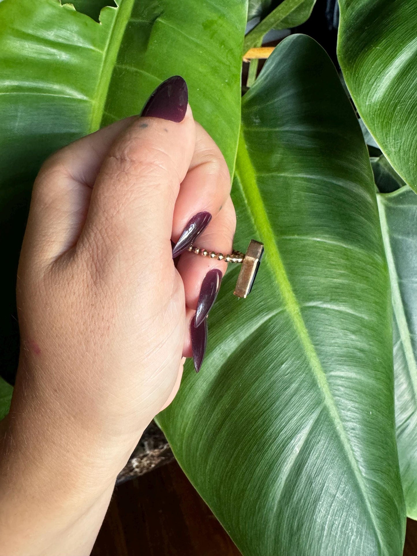 Onyx Coffin Ring size 8