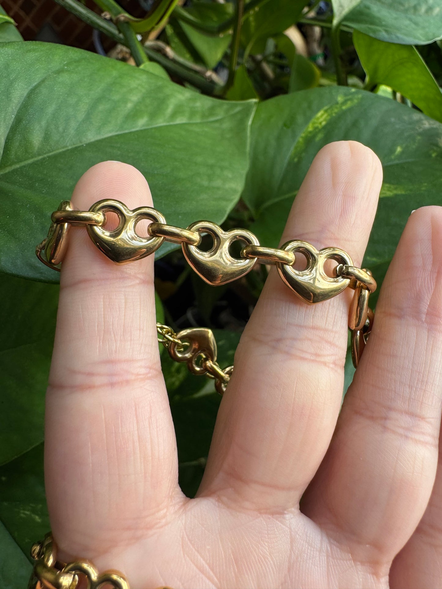 Gold Puffy Heart Choker