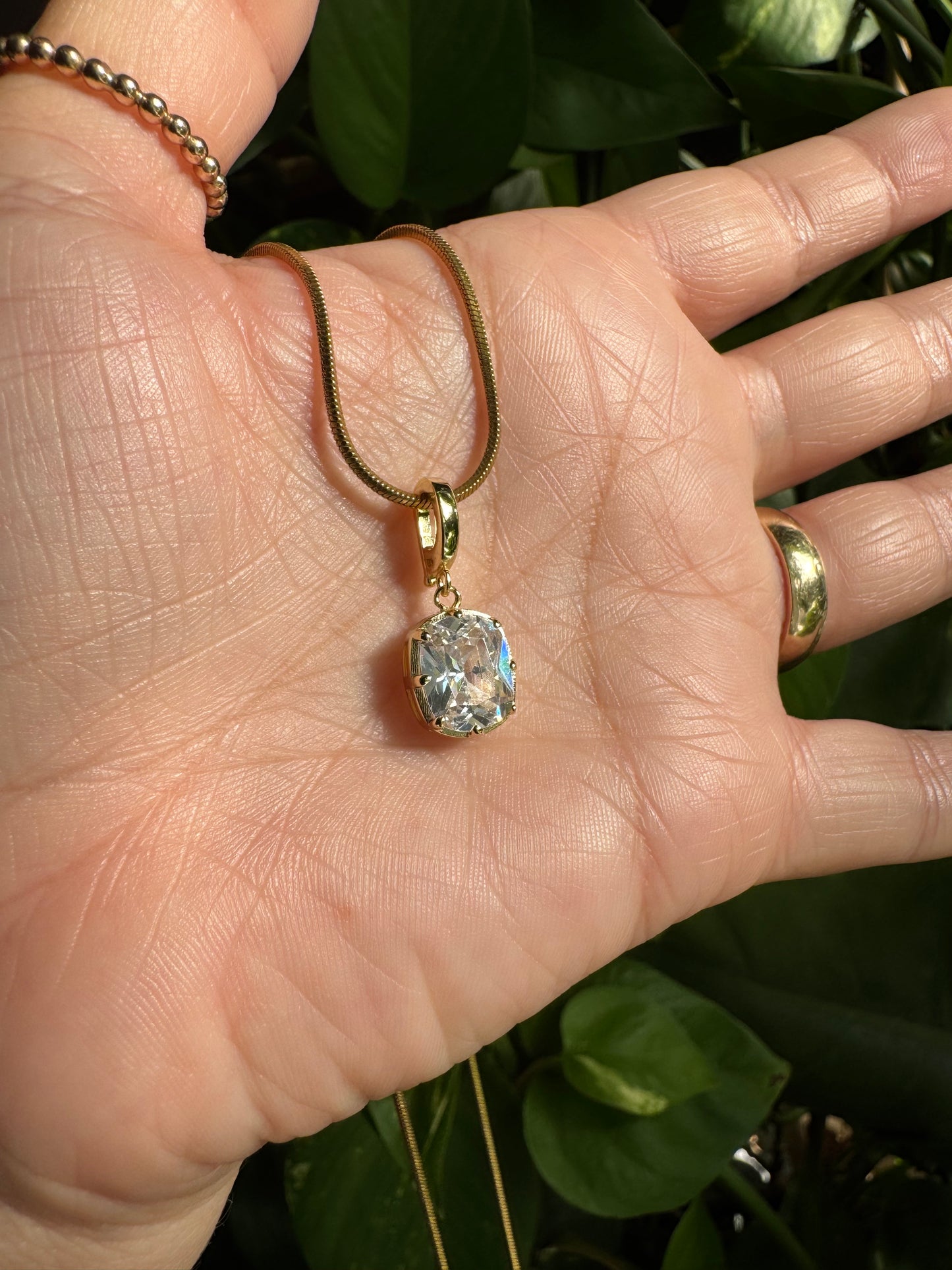 CZ Oval Charm