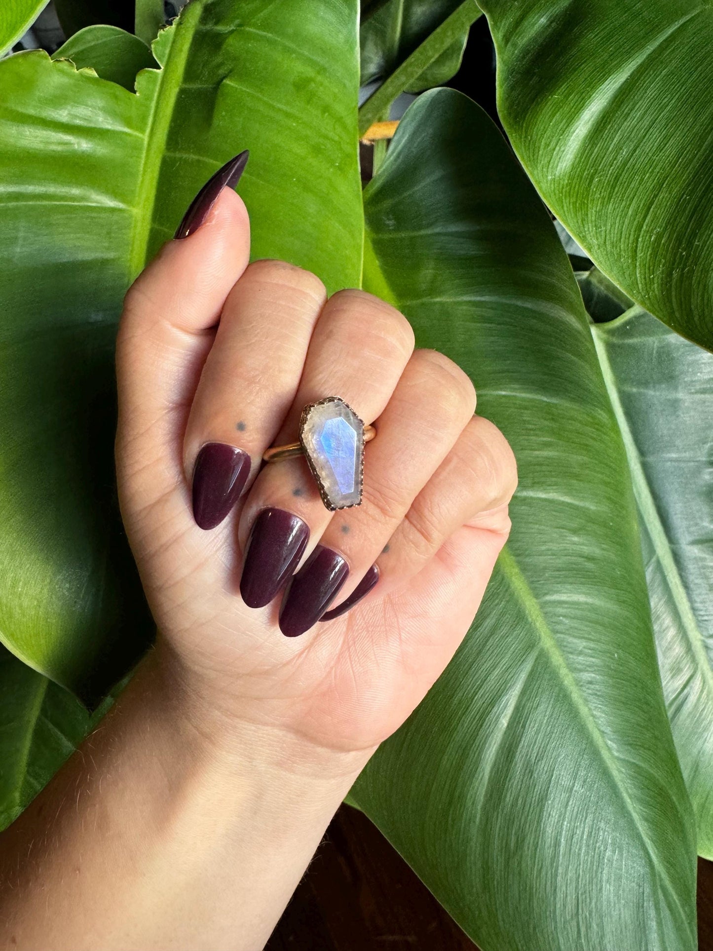 Moonstone with Crown Bezel size 8.5