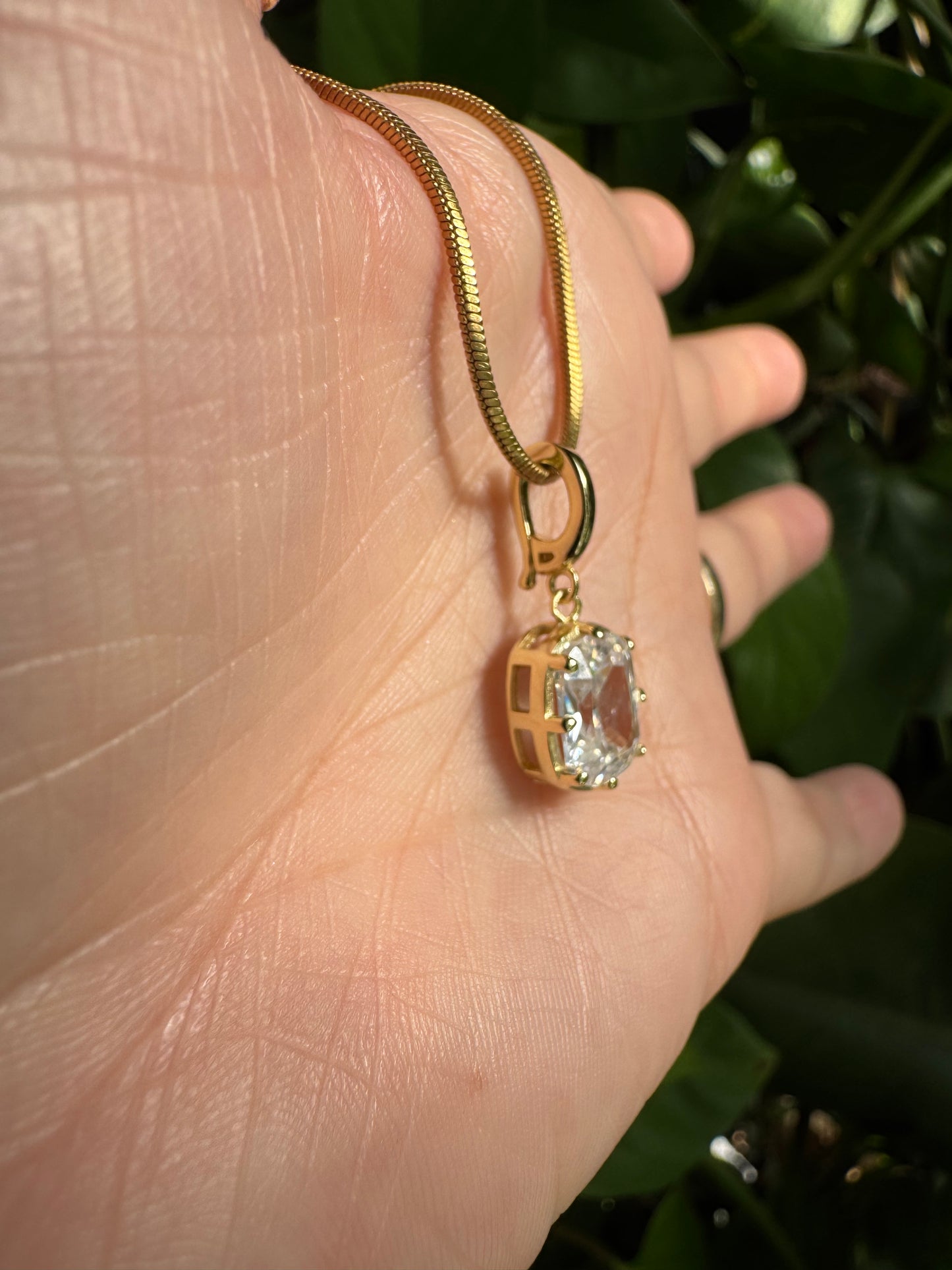 CZ Oval Charm