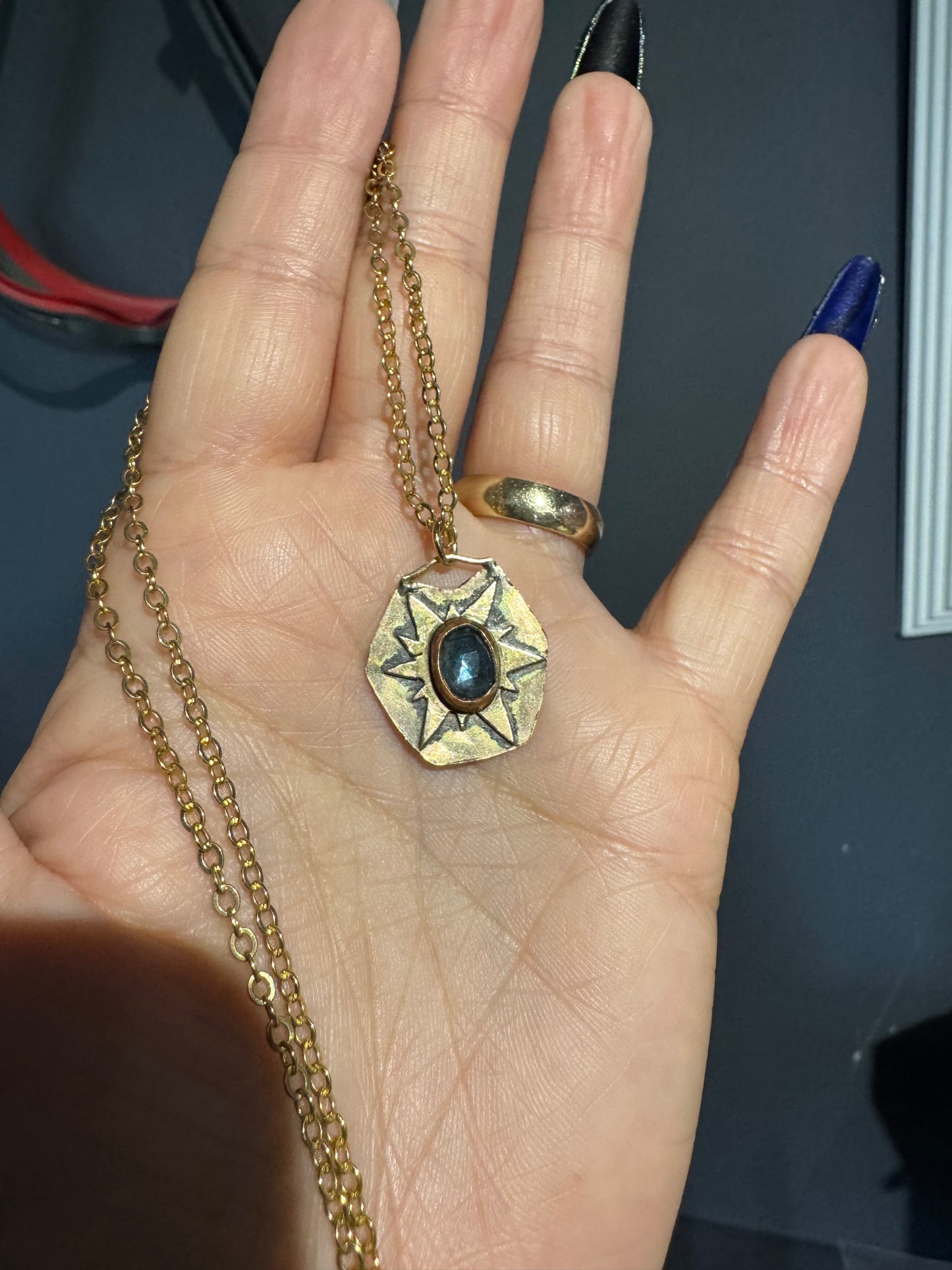 Teal Kyanite Star Necklace