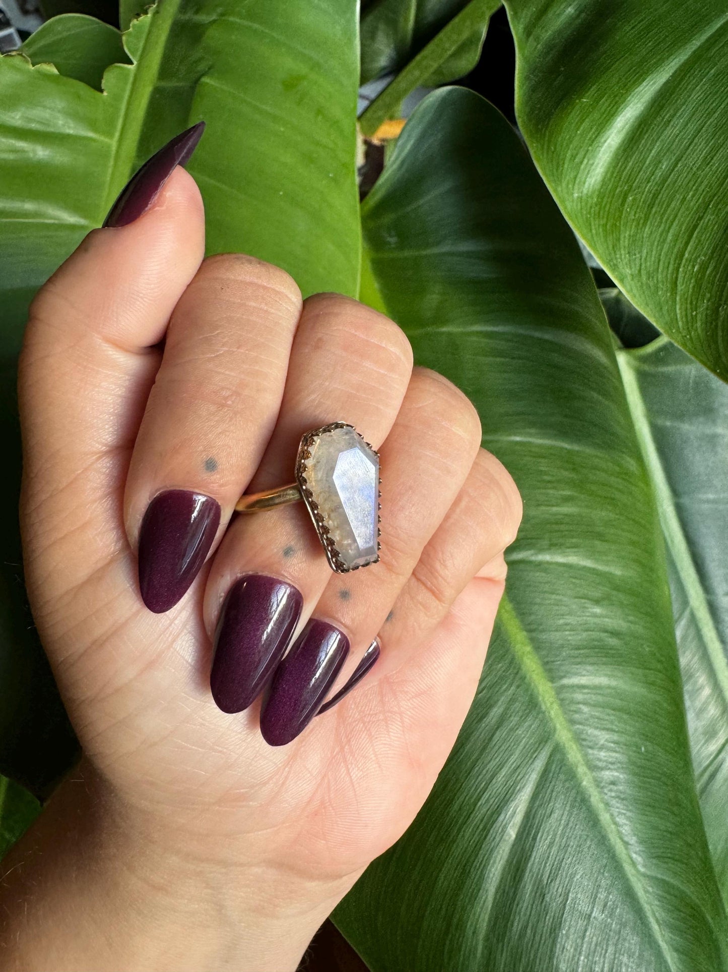 Moonstone with Crown Bezel size 8.5