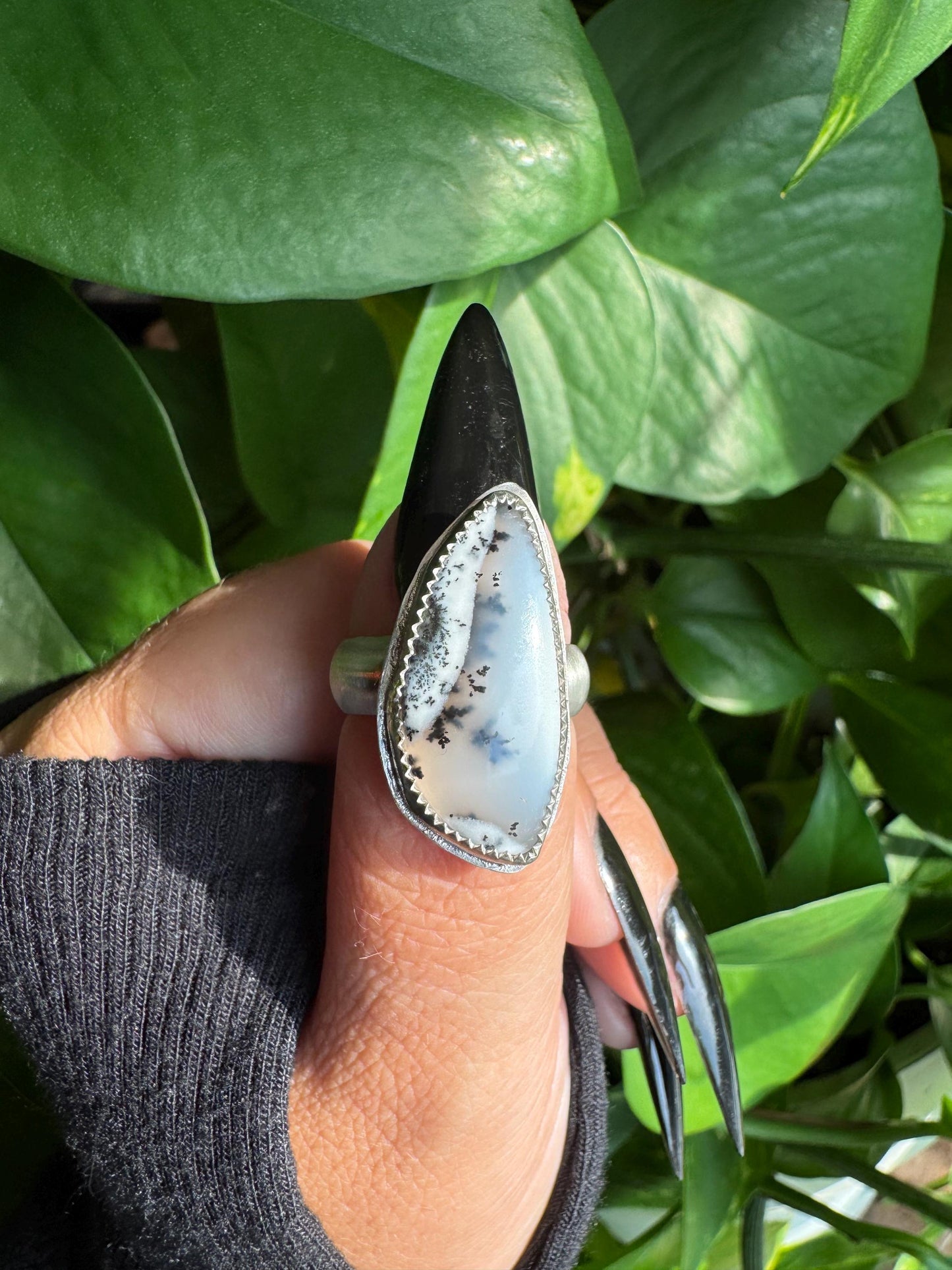 Dendritic Agate Ring size 7.5