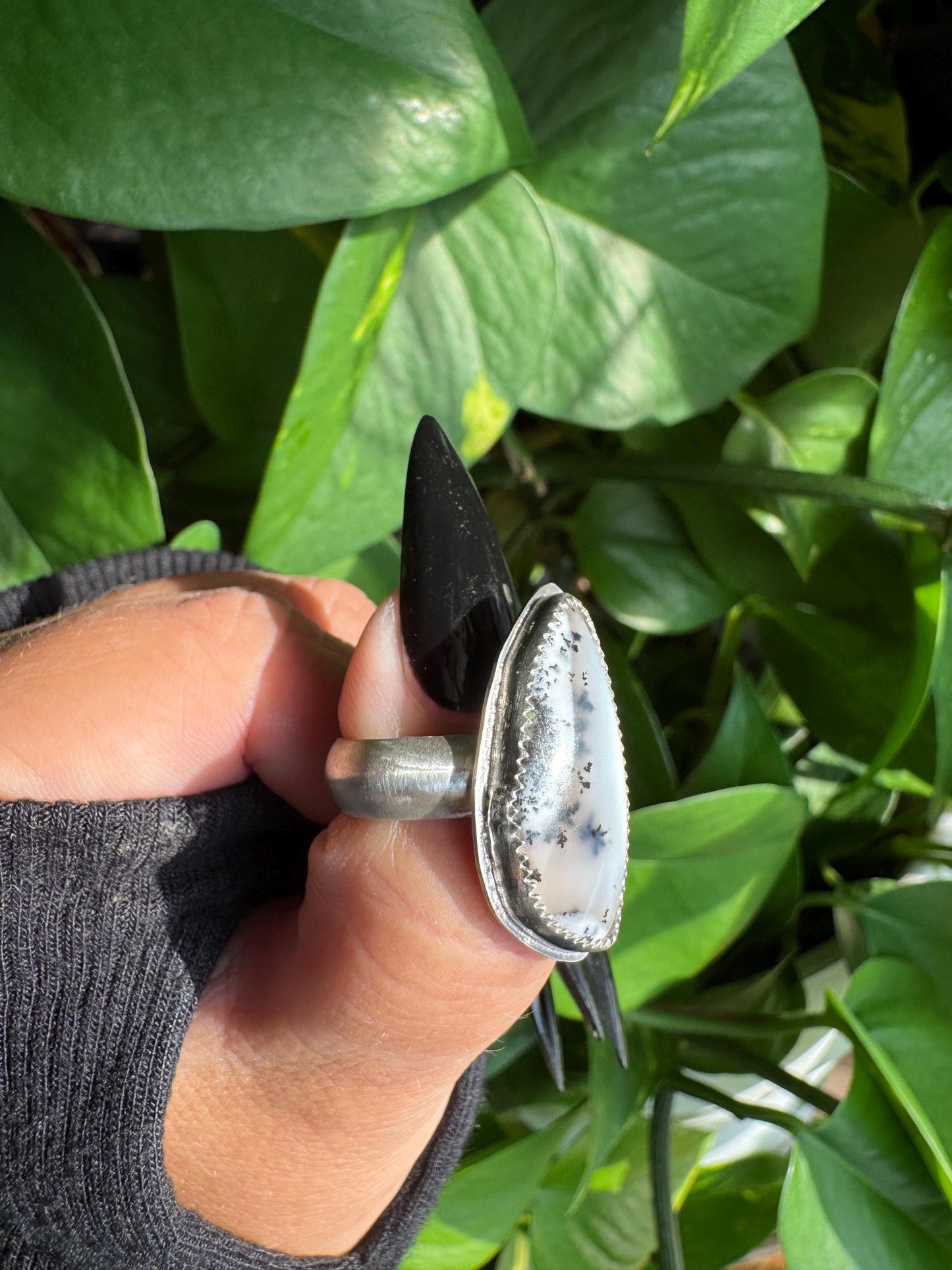Dendritic Agate Ring size 7.5