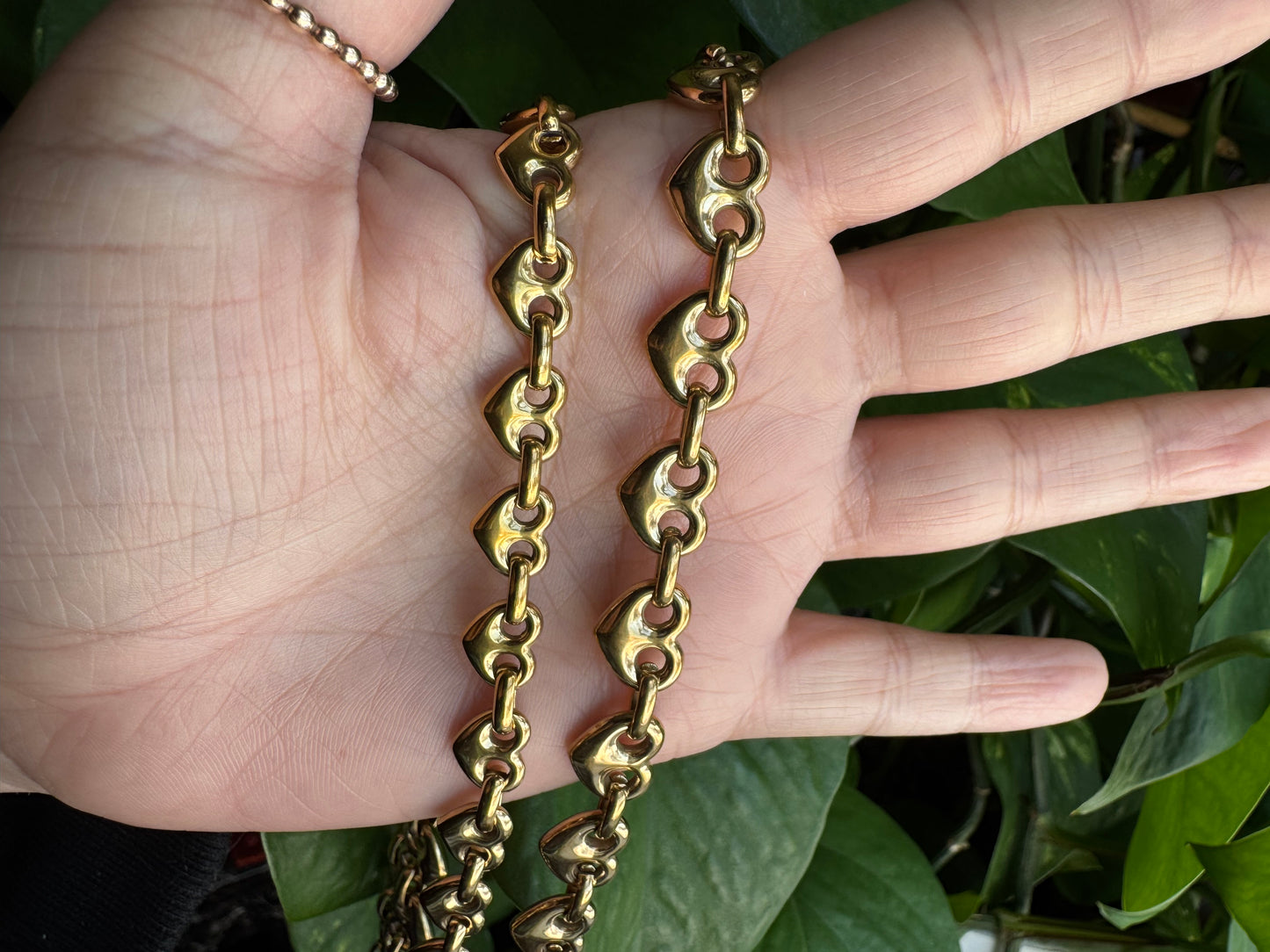 Gold Puffy Heart Choker