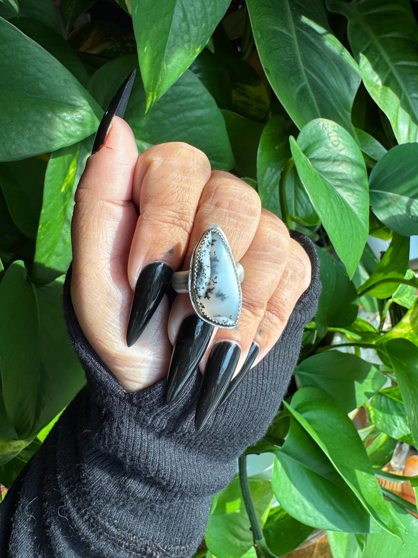 Dendritic Agate Ring size 7.5
