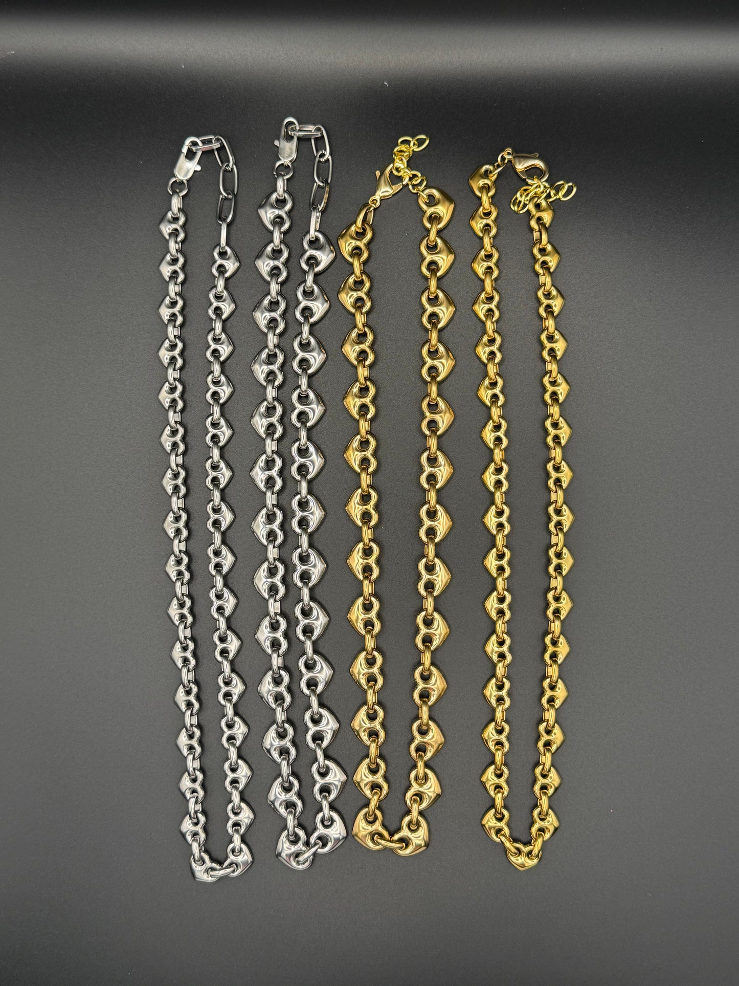 Gold Puffy Heart Choker
