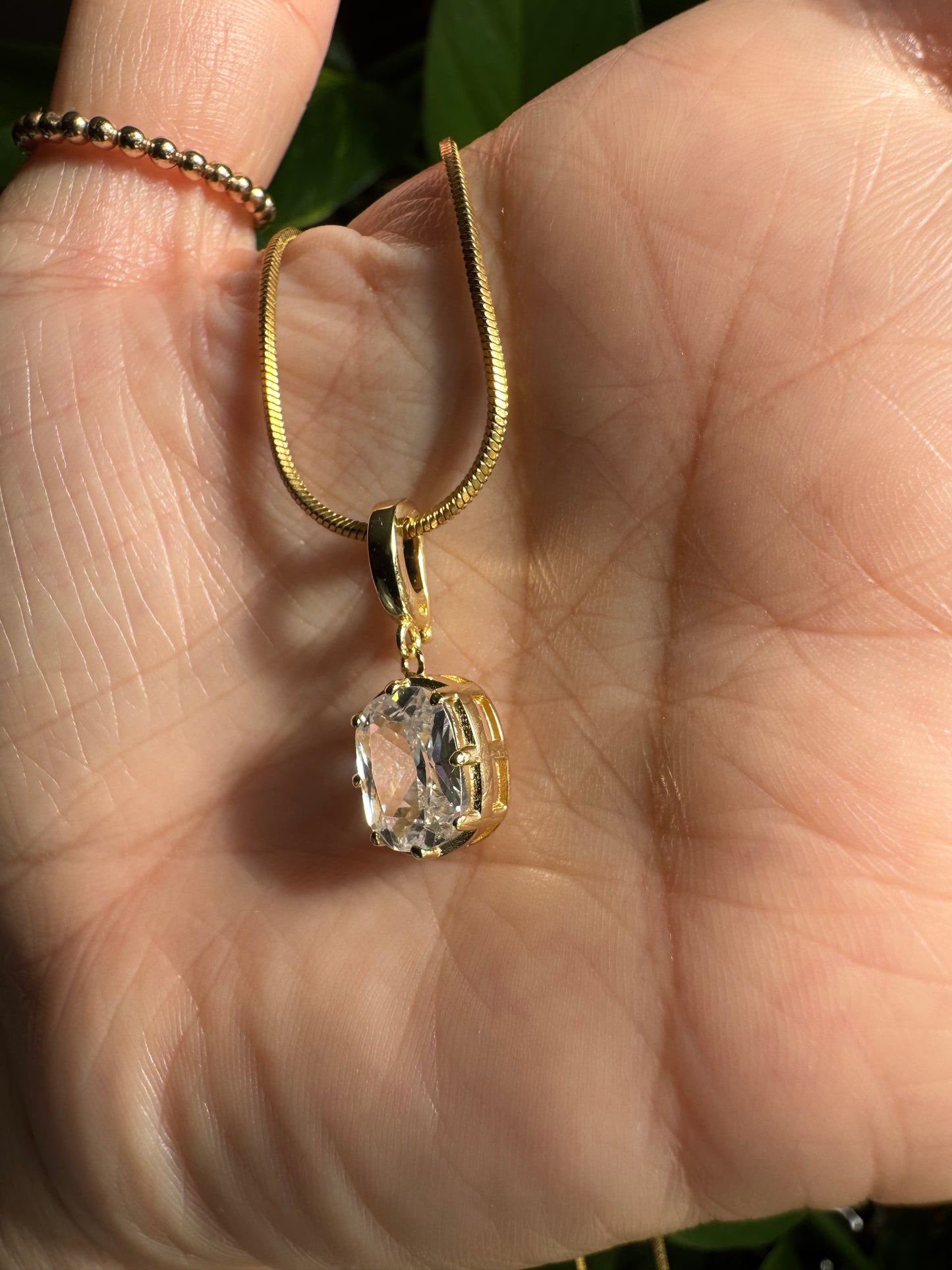 CZ Oval Charm