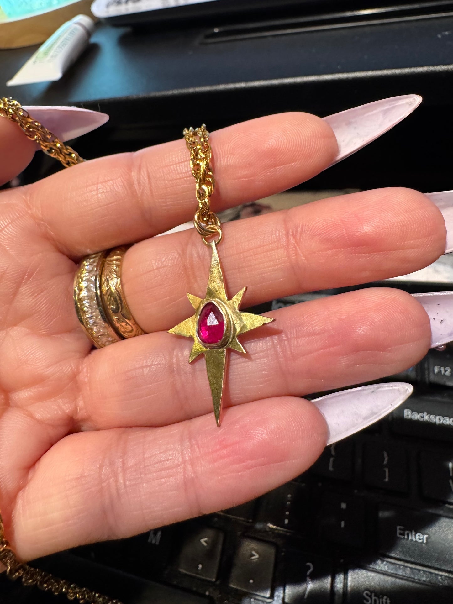 Ruby Star Necklace