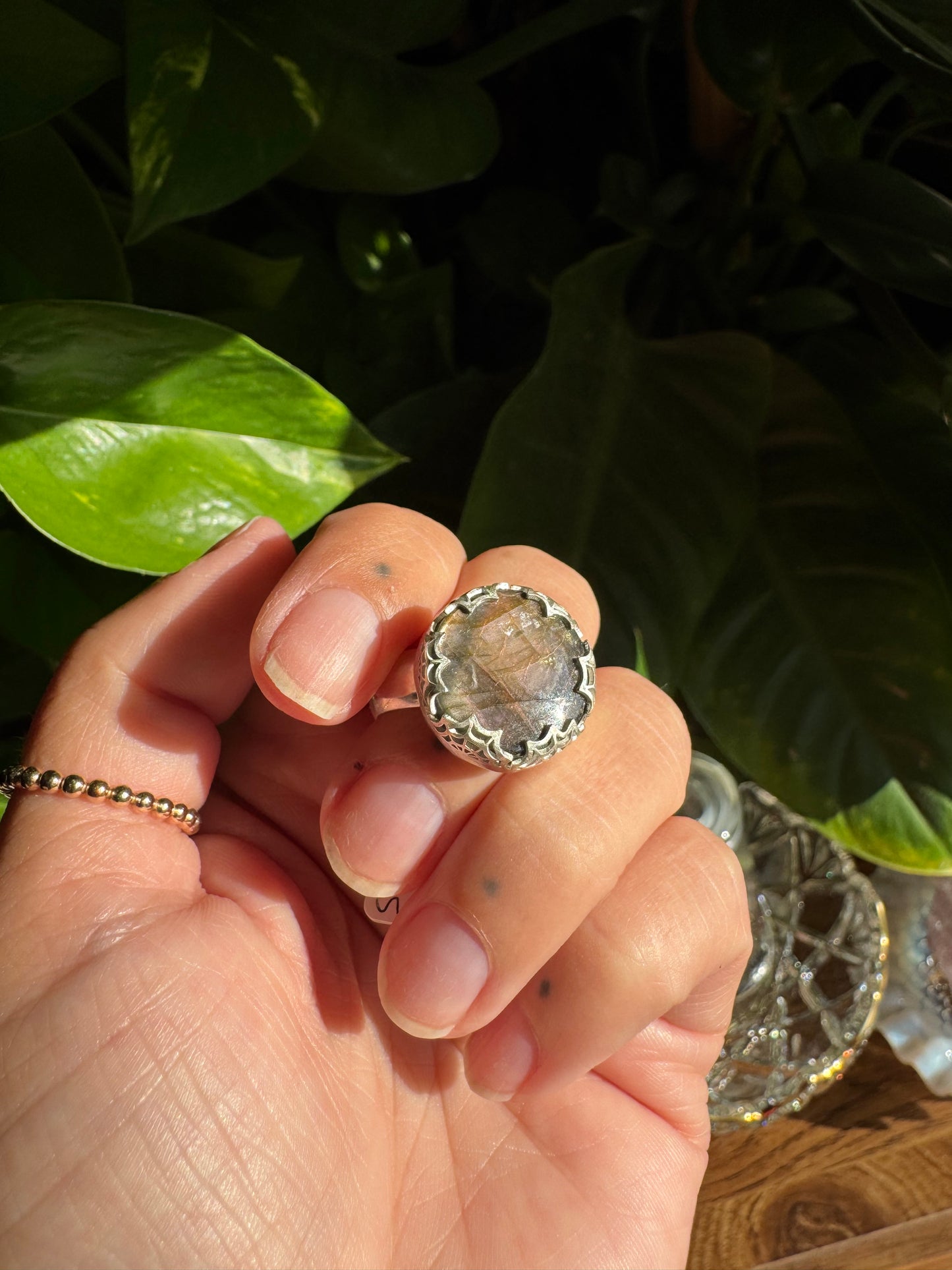 Labradorite Spider Ring