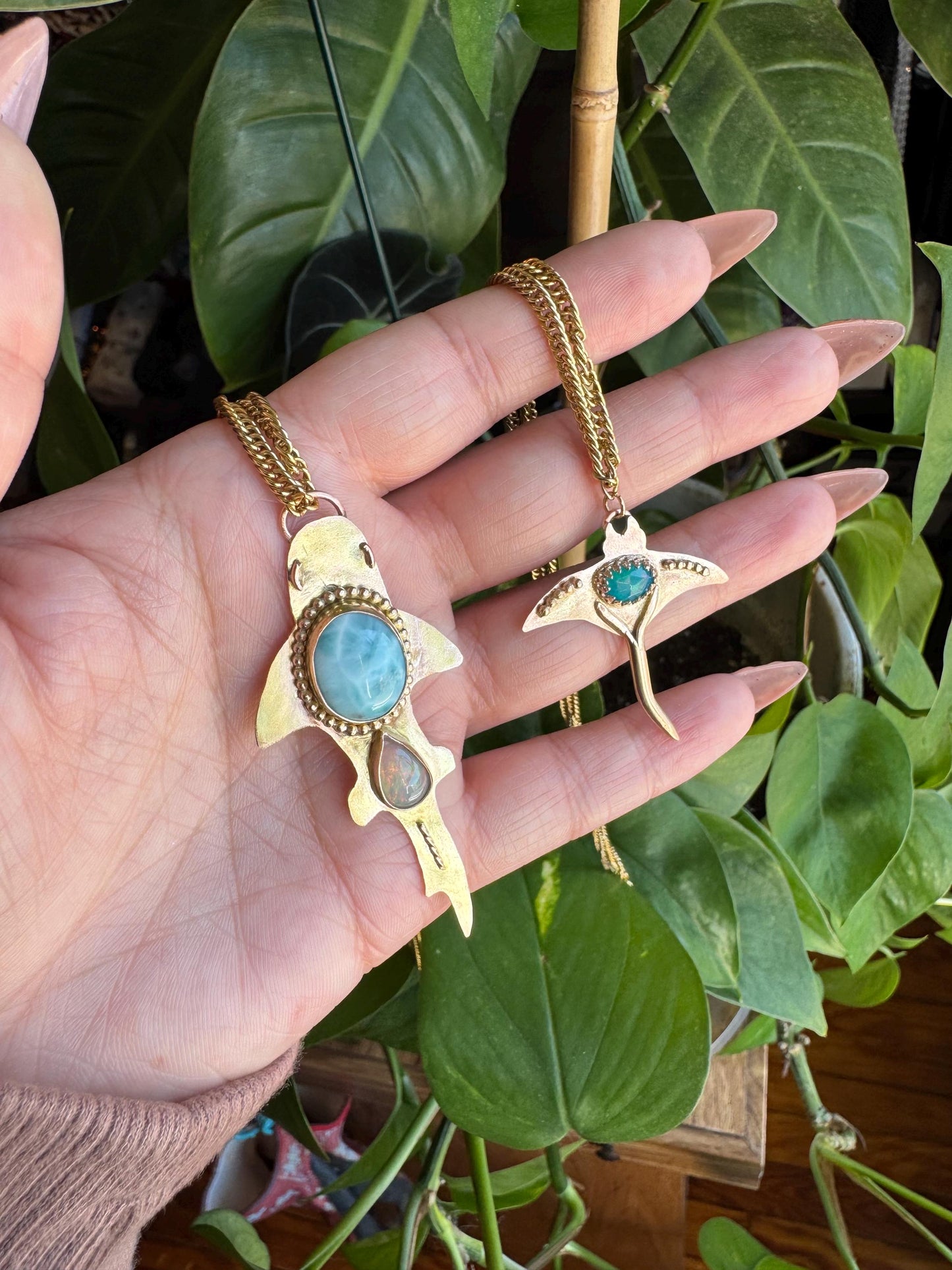 Blue Opal Stingray Pendant
