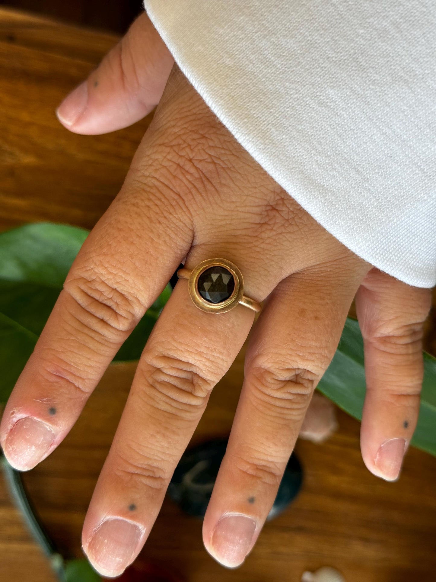 Gold Sheen Obsidian Ring size 8.5