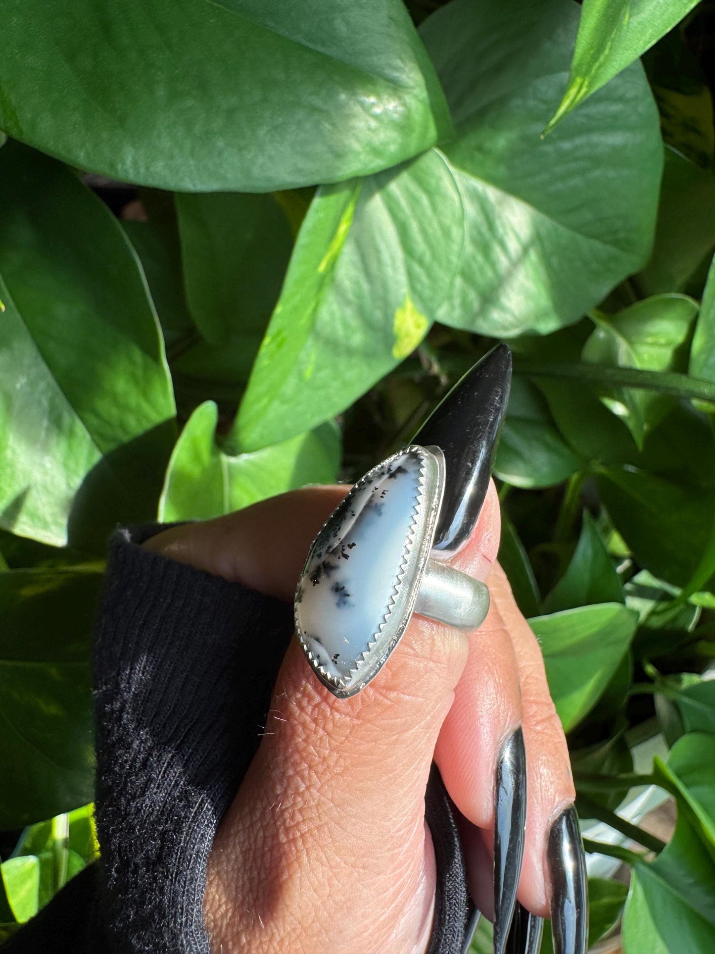 Dendritic Agate Ring size 7.5