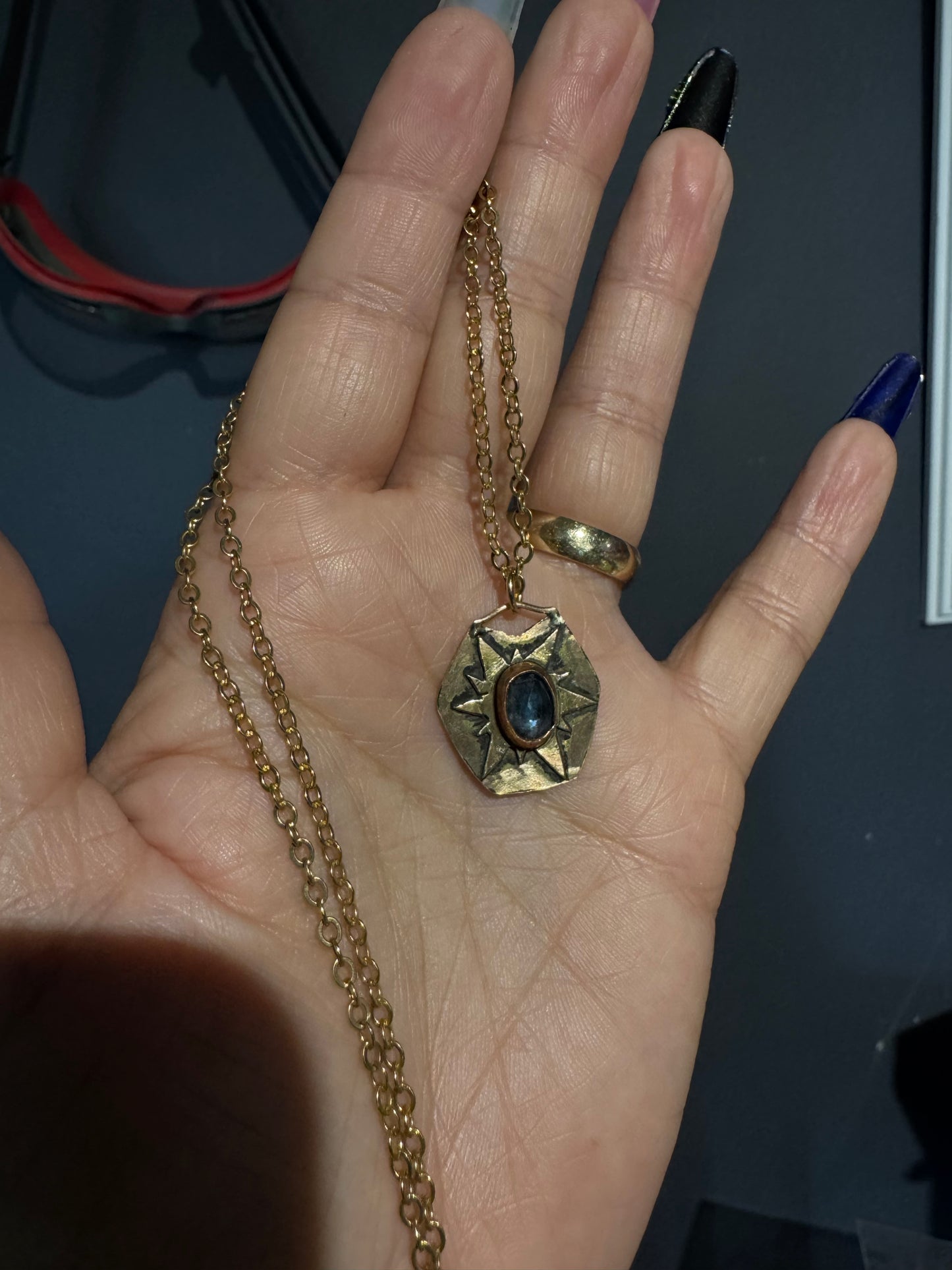 Teal Kyanite Star Necklace