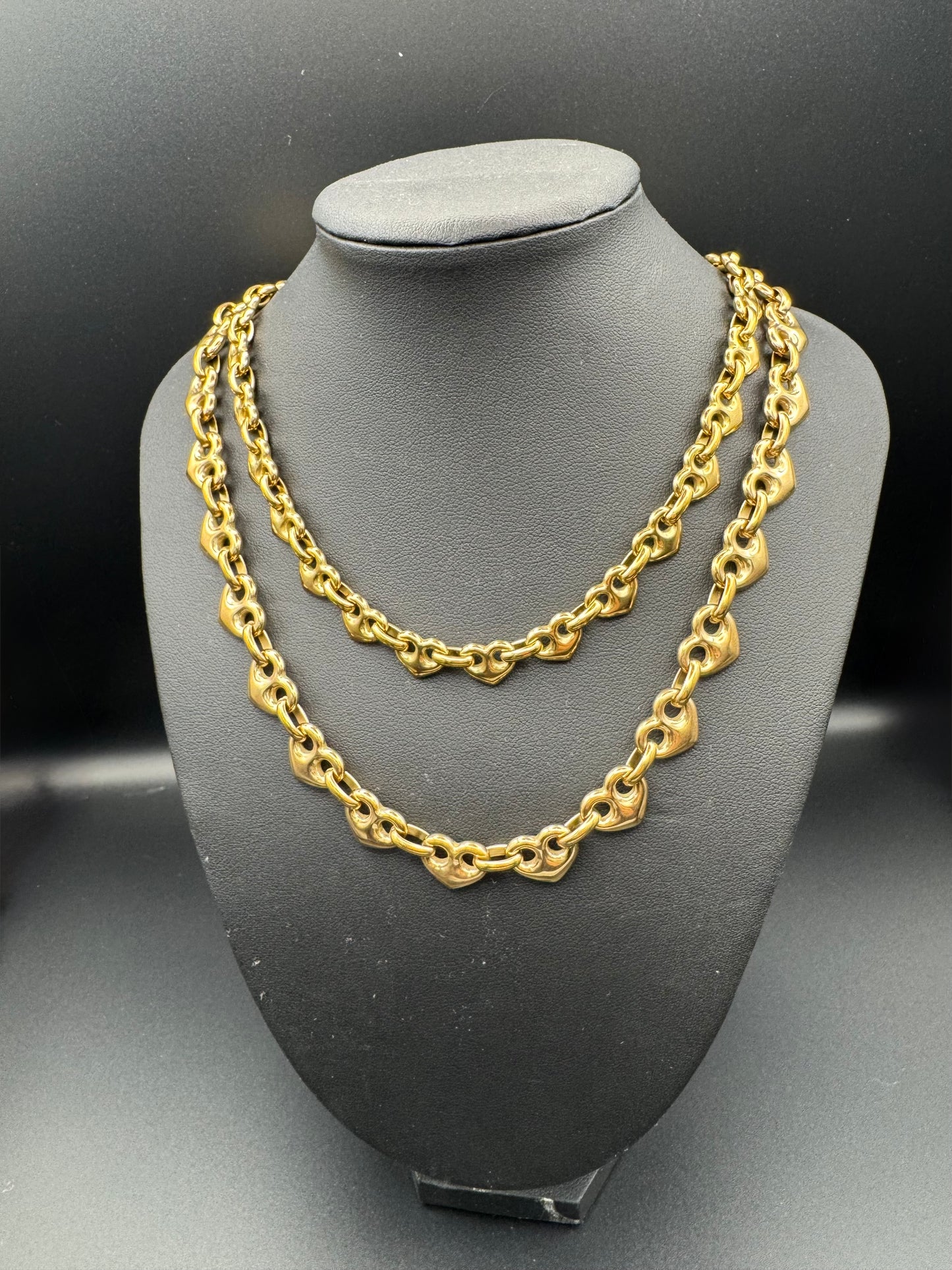 Gold Puffy Heart Choker