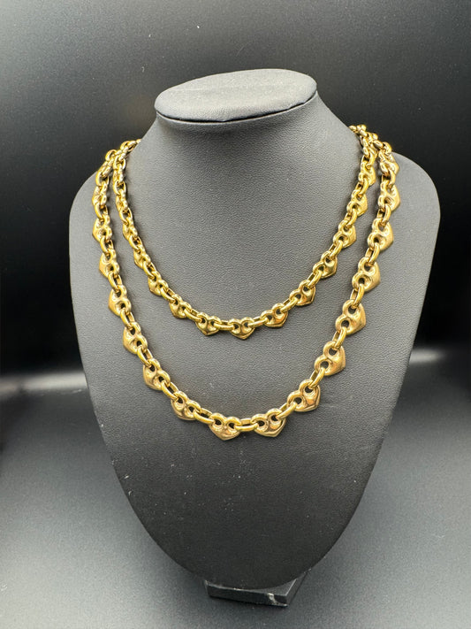 Gold Puffy Heart Choker