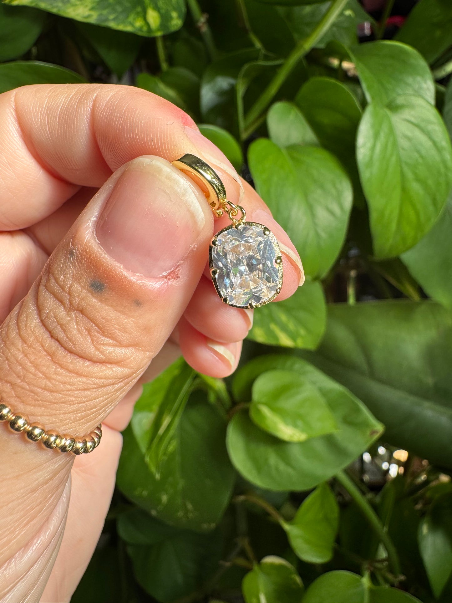 CZ Oval Charm