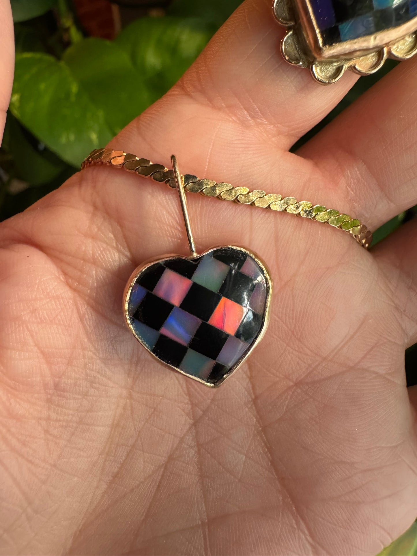Checker Heart Pendant