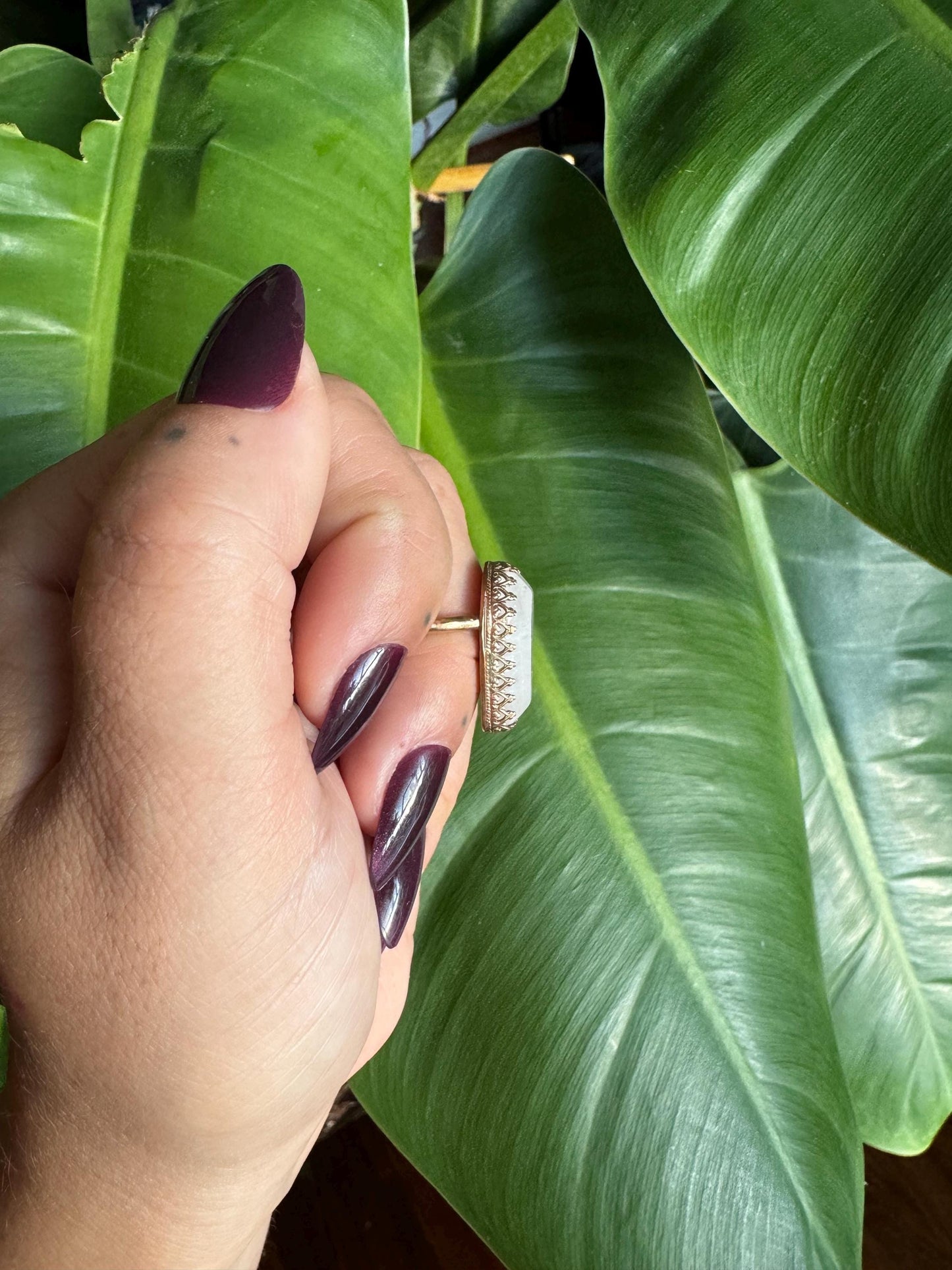Quartz Coffin Ring size 6.5-7