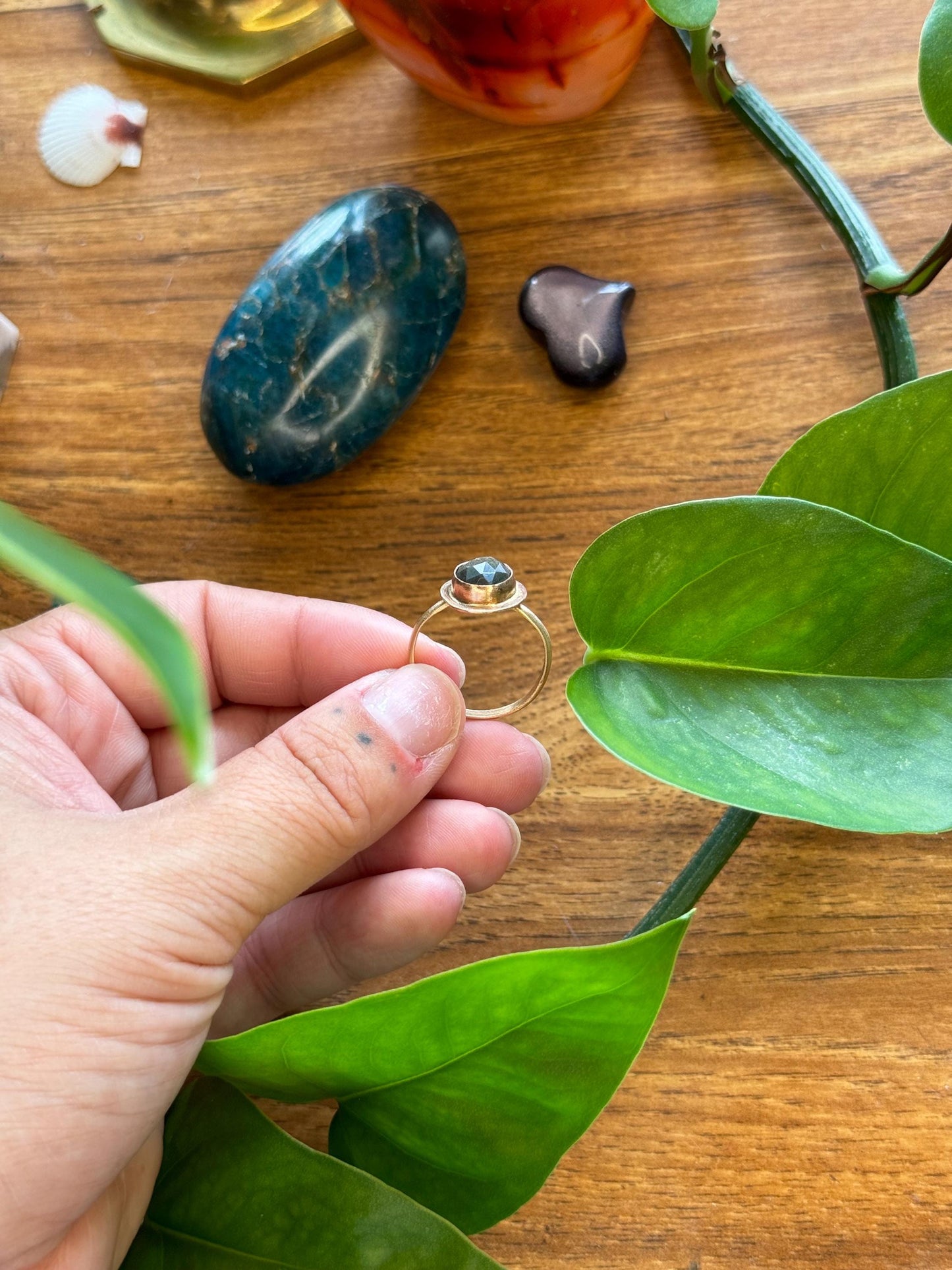 Gold Sheen Obsidian Ring size 8.5
