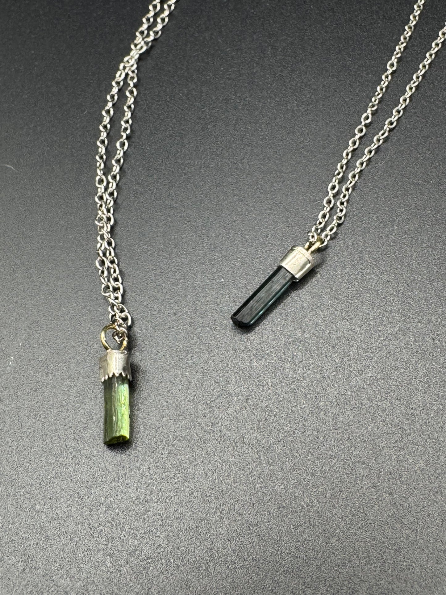 Green Tourmaline Necklace- Silver