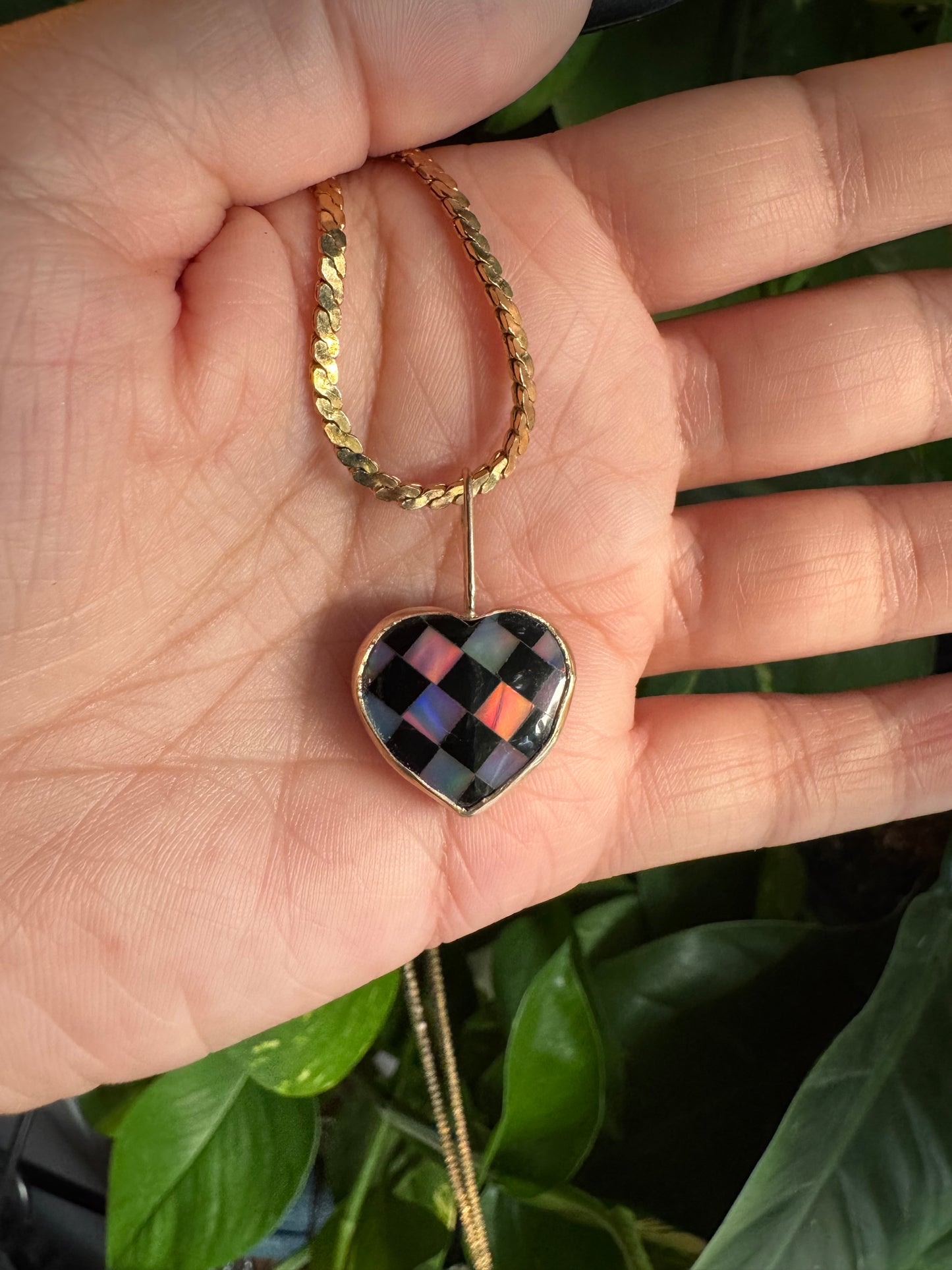 Checker Heart Pendant