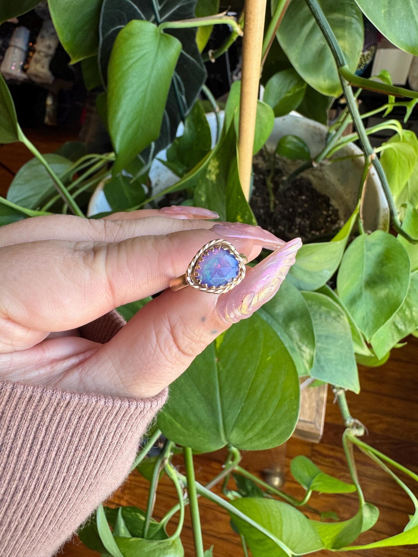 Purple Opal Ring Size 6.5