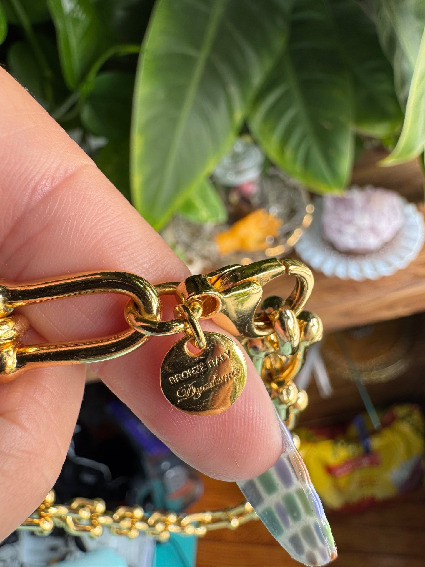 Vintage Bronze Italy Horse Shoe Chain necklace