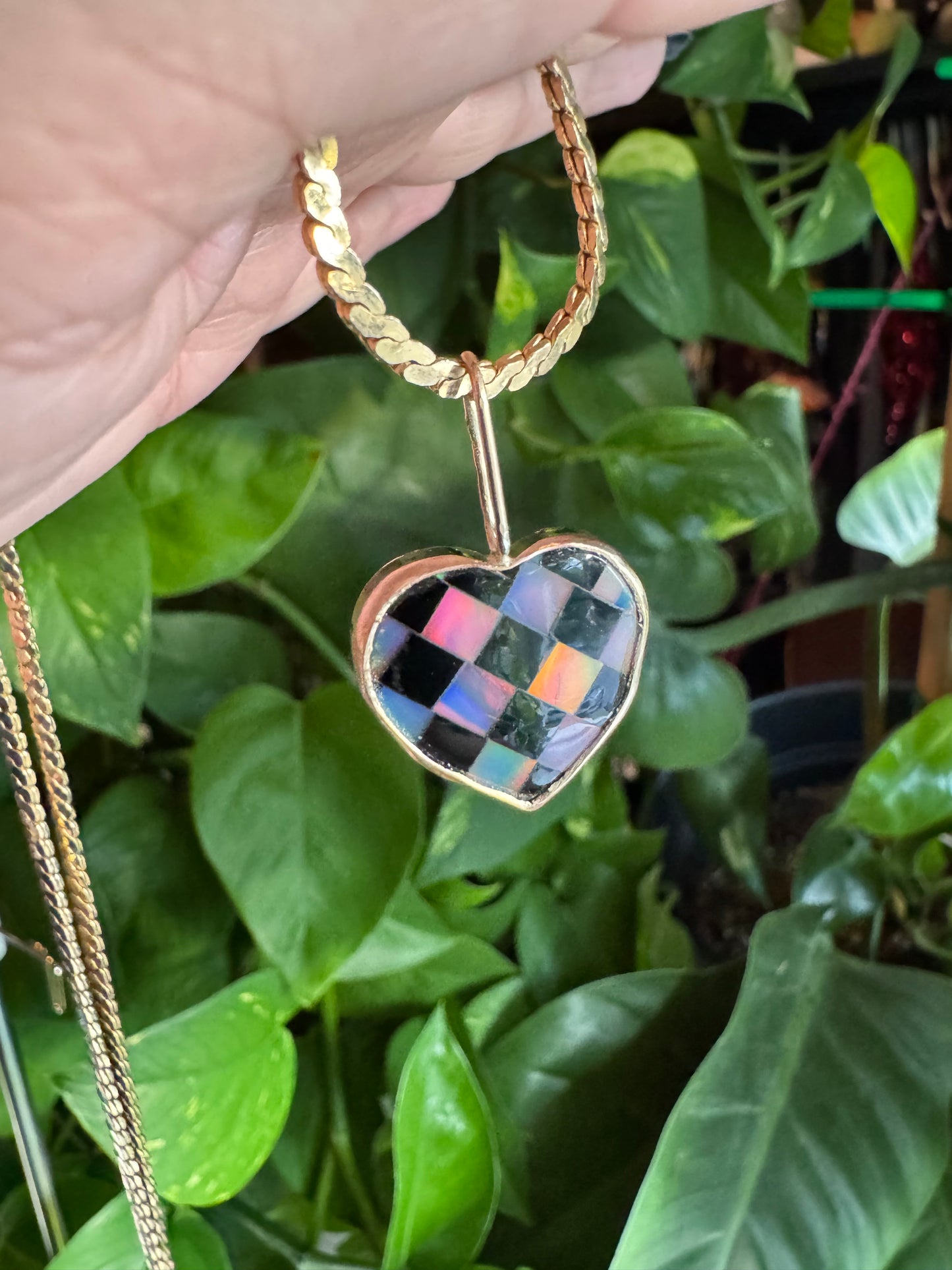 Checker Heart Pendant