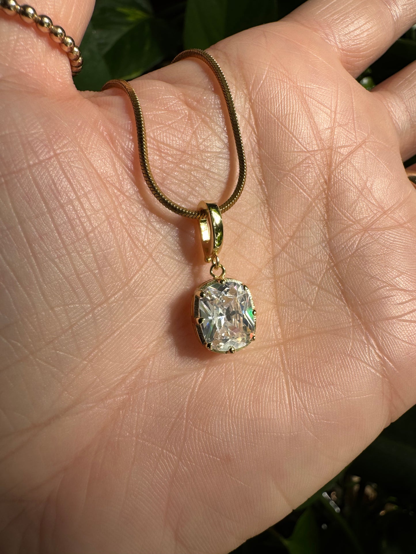 CZ Oval Charm
