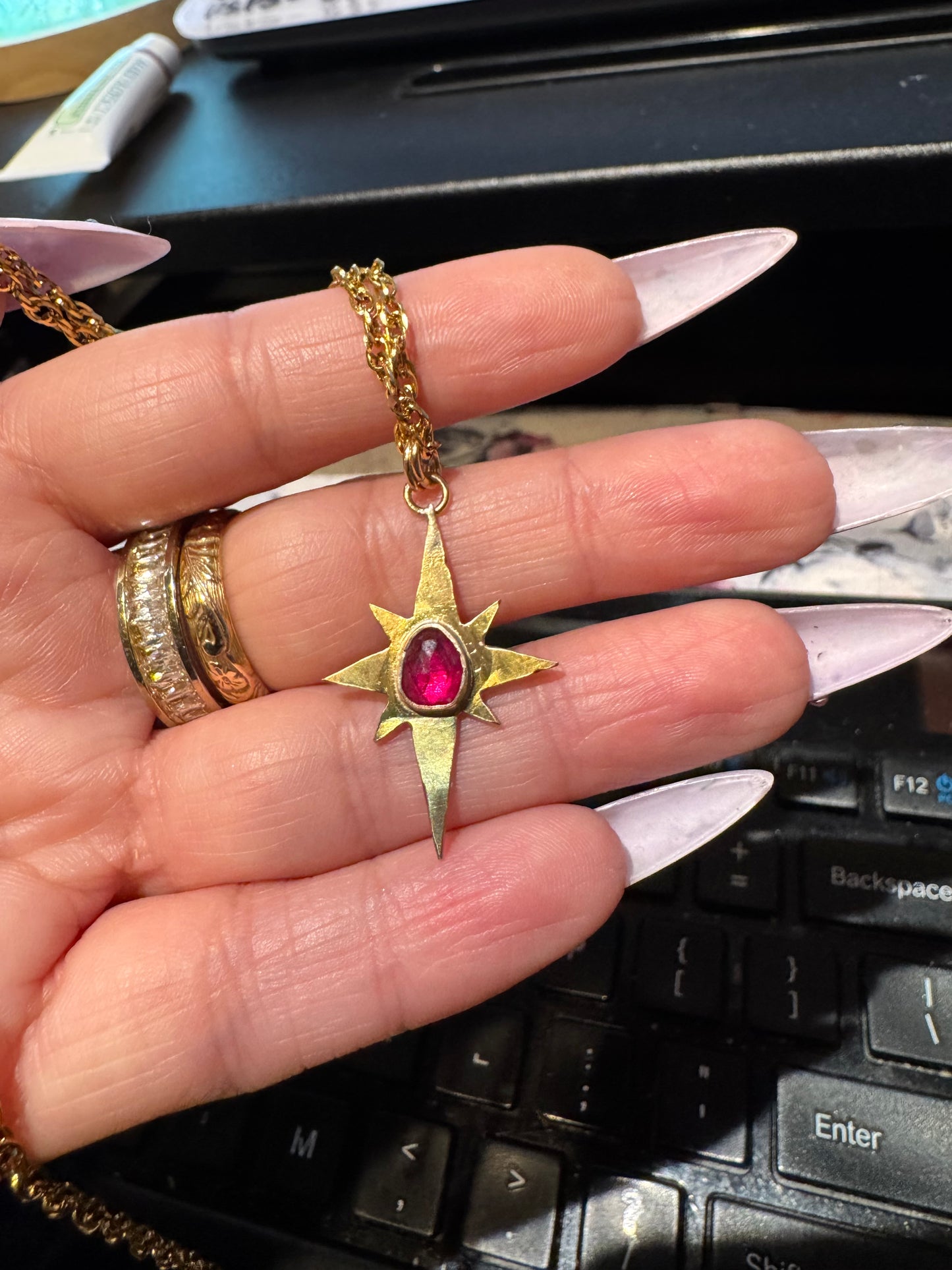 Ruby Star Necklace