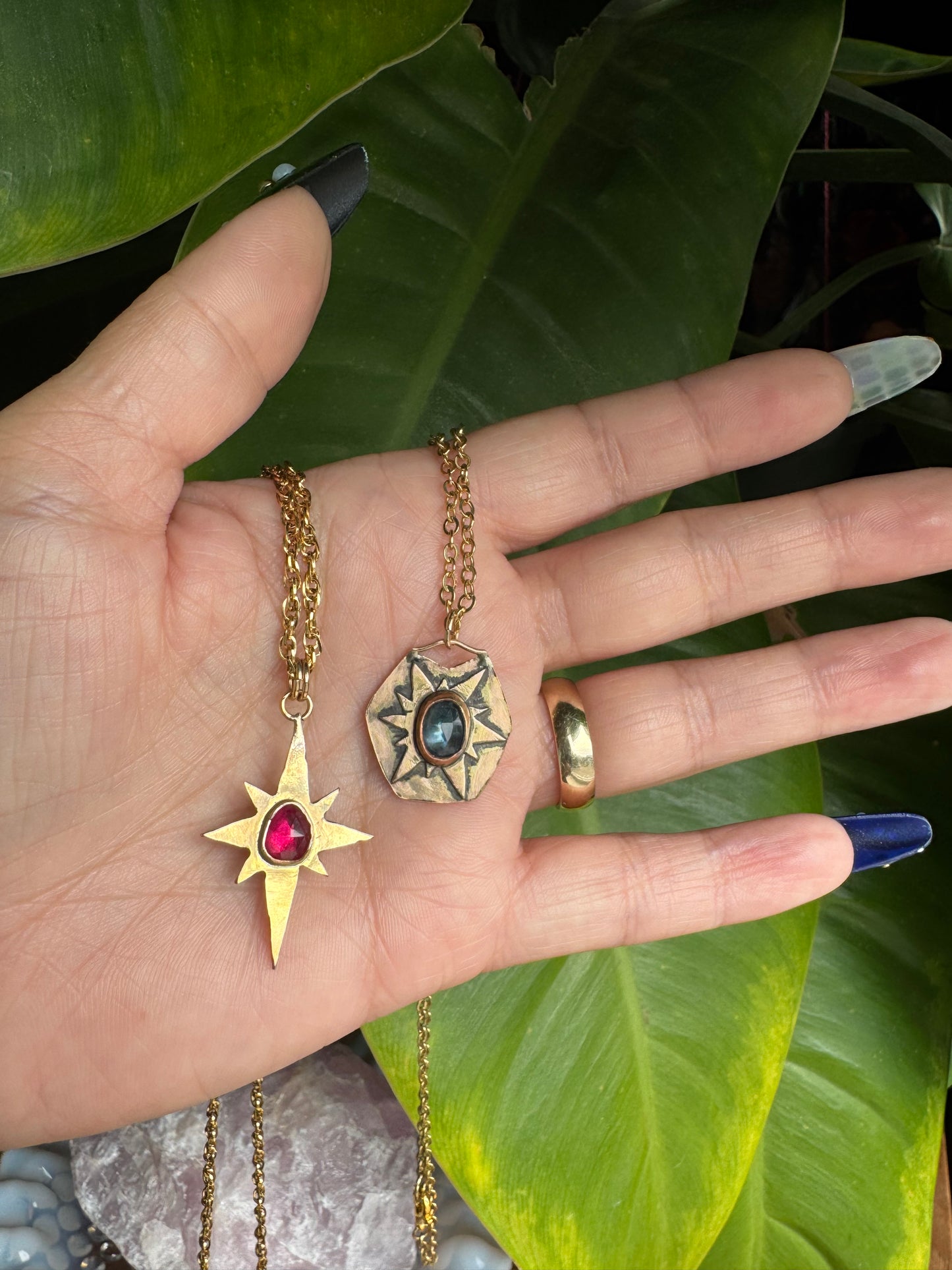 Teal Kyanite Star Necklace