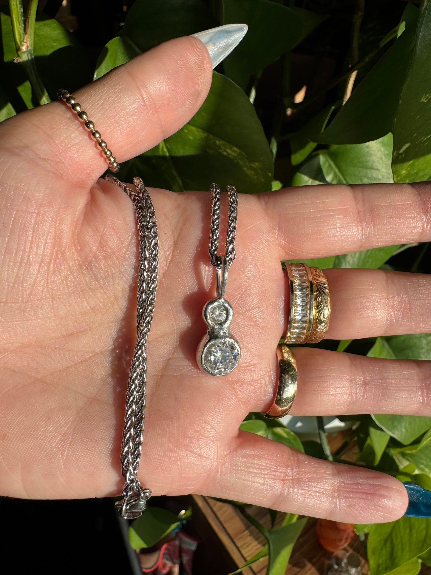 Double Time Silver Pendant