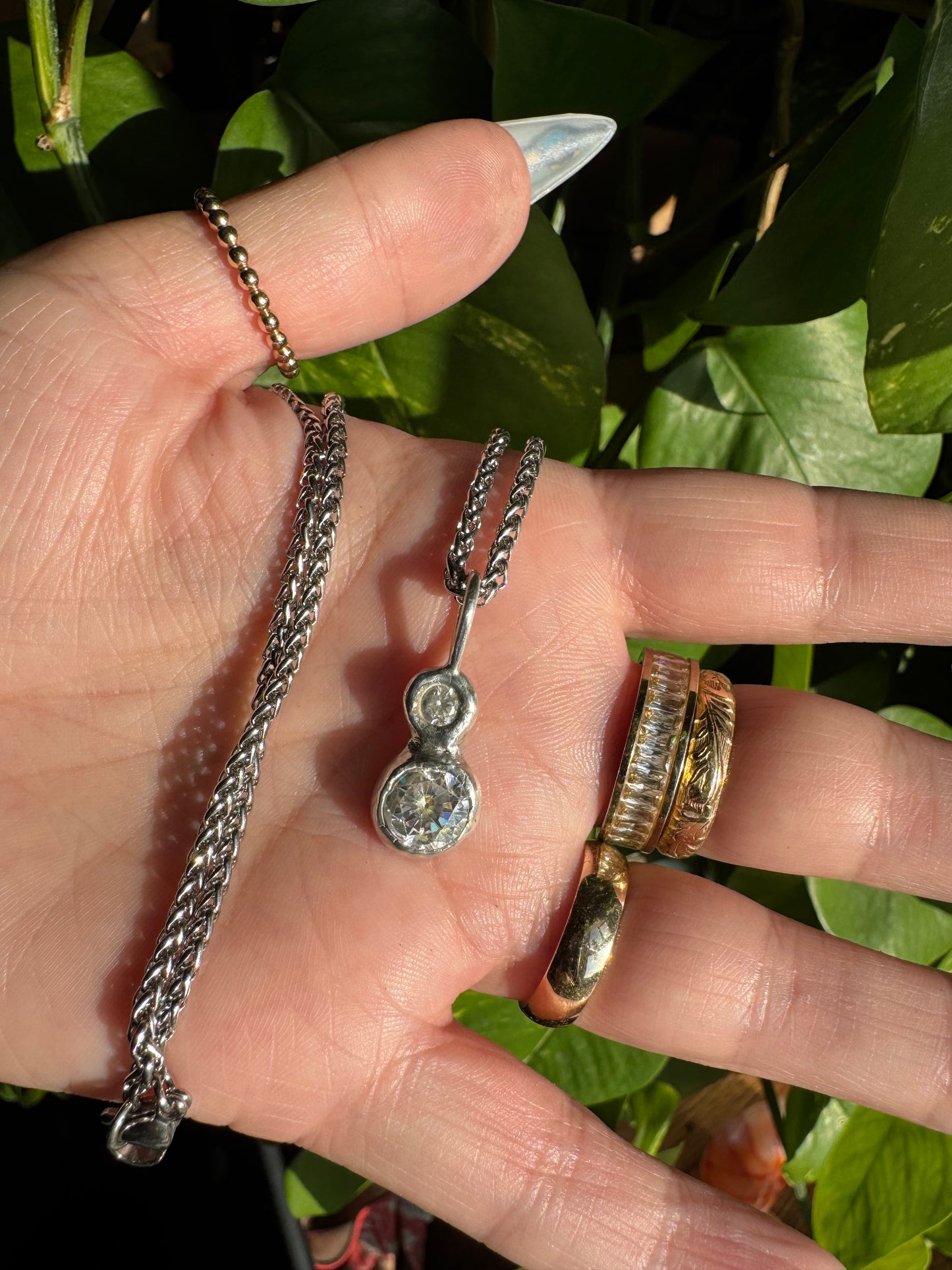 Double Time Silver Pendant