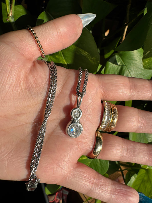 Double Time Silver Pendant