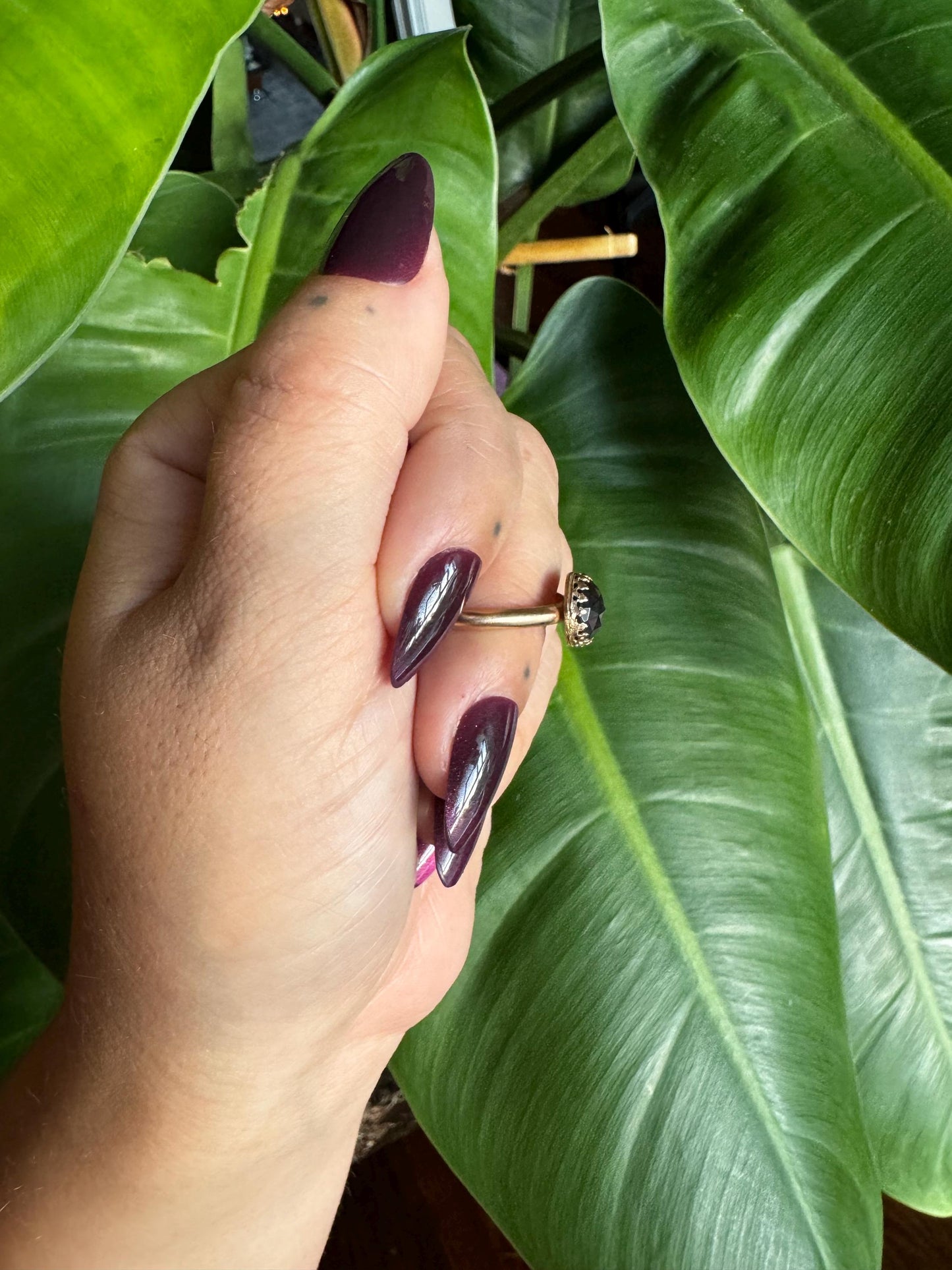 Gold Sheen Obsidian Ring size 8