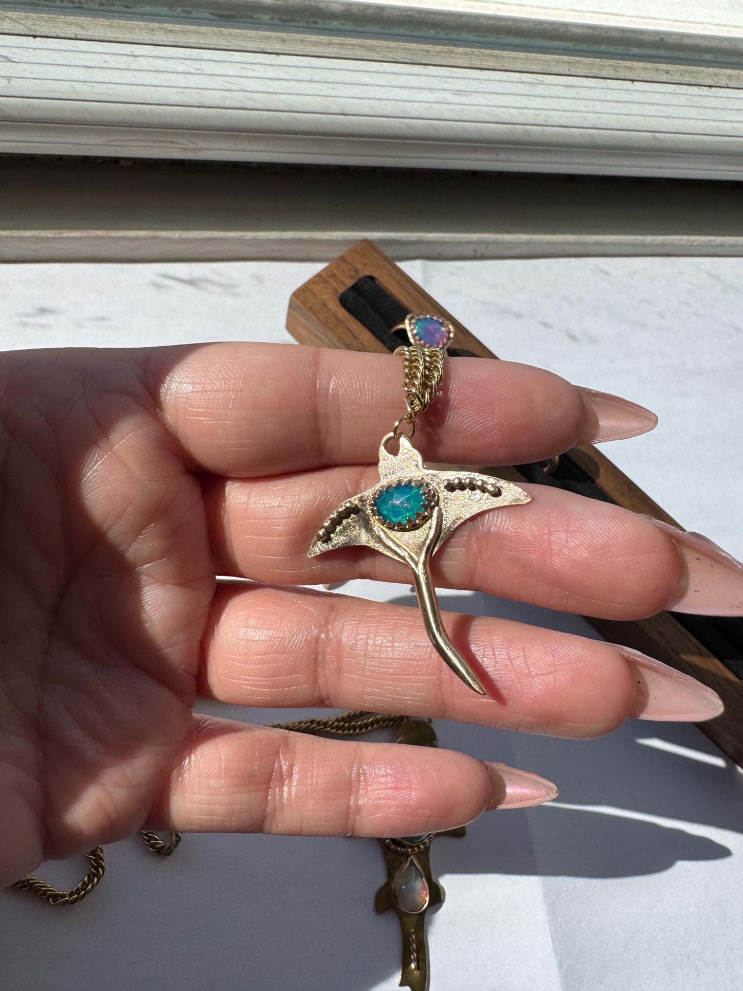 Blue Opal Stingray Pendant
