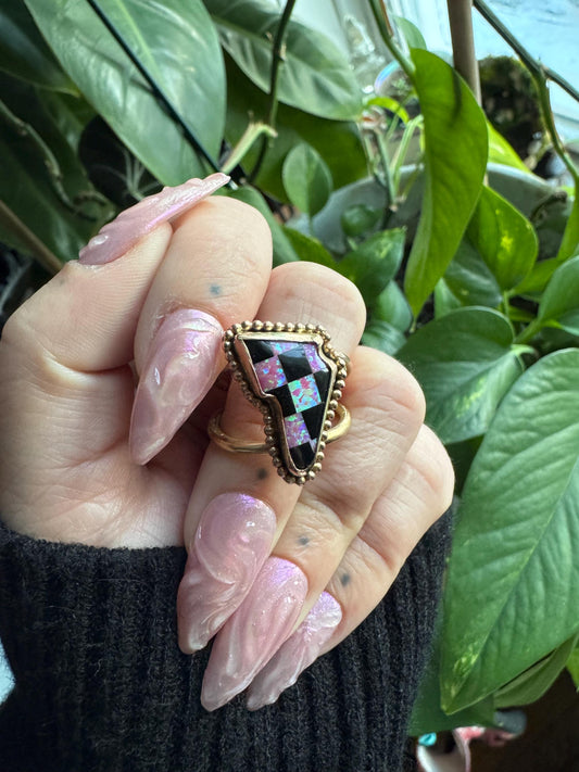 Opal Bolt Ring size 8