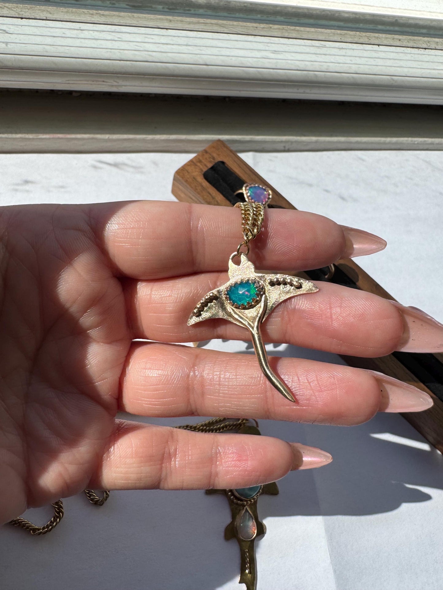 Blue Opal Stingray Pendant